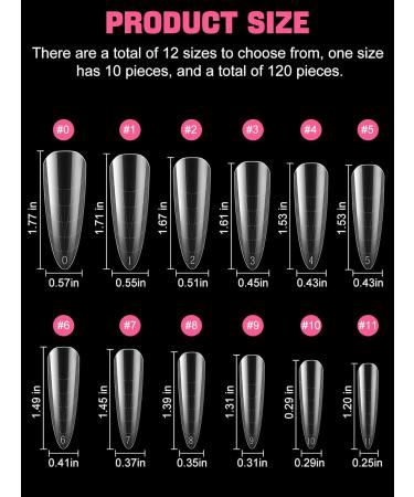 EBANKU 120 PCS Clear Dual Nail Forms Coffin Nail Mold Tips for Acrylic Stiletto Extensions - Nail Art Salon Tools - Buy Online on GoSupps.com