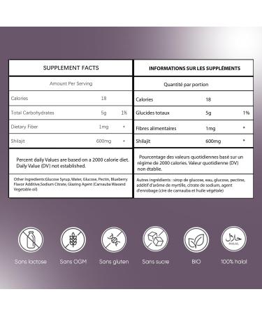 Gummies Shilajit Pur Bio Shilajit Himalaya Boost m tabolisme Libido et Energie Acide Fulvique Soutien Immunitaire pour Hommes et Femmes Compl ment alimentaire 100% Naturel - Buy Online on GoSupps.com