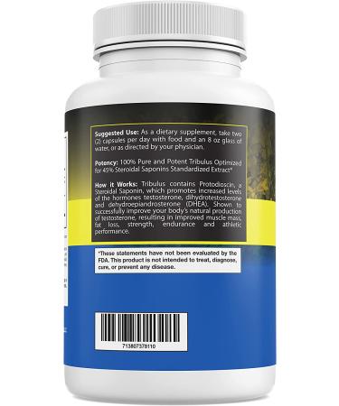 Tribulus Terrestris Bulgarian 1500mg | 45% Saponins | With Lecithin | 180 Capsules - Buy Online on GoSupps.com