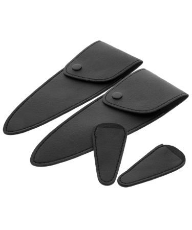 Sewacc 4 piece of leather sheath kitchen scissors cover Serry case cover scissors protection cover safety scissors scissor holder vagina for garden scissors box cover fridge PU