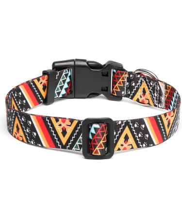 Mercano Adjustable Dog Collar - Soft Nylon Comfort & Stylish Ethnic Gold Pattern for Small to Medium Dogs & Cats - Buy Online on GoSupps.com