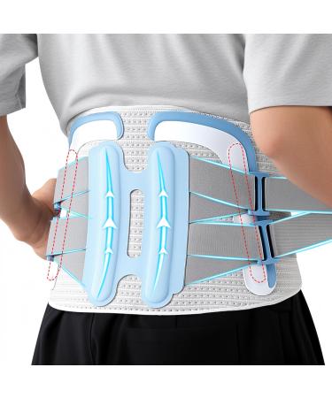 Back Brace for Lower Back Pain Breathable Design with Lumbar Support Belt Back Support Brace for Men and Women Immediate Relief from Sciatica (Blue Large) Large Blue