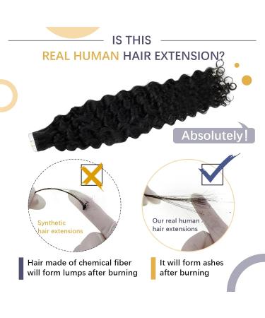 Curly Tape in Hair Extensions Off Black Human Hair Tape in Extensions 14 Inch Natural Wavy Tape Hair Extensions Real Hair 50g - Buy Online on GoSupps.com