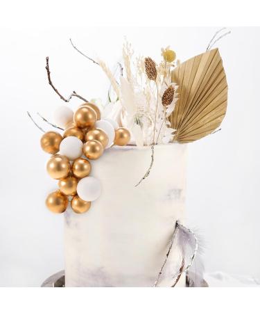 Xialvyu Dried Flowers Cake Decorations Balloon Cake Topper Gold Cake Decorations Birthday Cake Toppers for Birthday Party Wedding Valentine's Day(Gold) - Buy Online on GoSupps.com