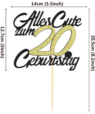 Happy 20th Birthday Cake Topper - Sumerk 20th Birthday Decoration for Men & Women - Stylish 20th Birthday Cake Decor for Young Girls - Buy Online on GoSupps.com