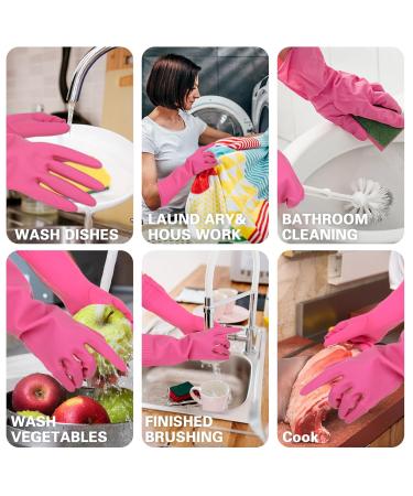 COMNICO 15-inch Extra Long Rubber Cleaning Gloves - Waterproof Non-Slip Reusable for Kitchen & Bathroom - Dishwashing, Bleaching - 1 Pair (Red or Green) - Grippy Latex Supplies - Buy Online on GoSupps.com