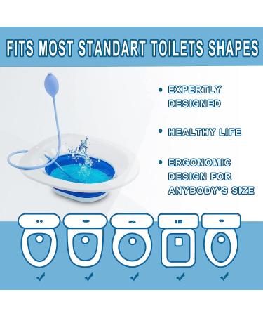 Nvxigac Collapsible Sitz Bath for Hemorrhoids & Postpartum Care - Wide & Deep Basin, Flusher Included - Buy Online on GoSupps.com