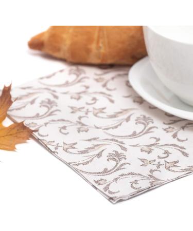 Buy Papstar Royal Collection Napkins - 50 Pack 1/4 Fold Damascato Brown 40x40 cm - International Shipping Available - Buy Online on GoSupps.com