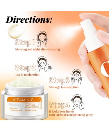 Vitamin C Face Mist&Vitamin C Cream Hydrating Face Mist&Anti Aging Cream Set Vitamin C Serum for Face Relieves Redness Skincare Set Brighten&Improve Uneven Skin Relieves Dark Spots Spray Moisturiser - Buy Online on GoSupps.com