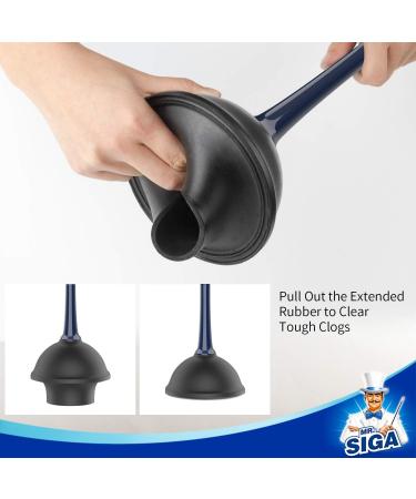 MR.SIGA Toilet Plunger and Bowl Brush Combo - Navy | Bathroom Cleaning Essential - Buy Online on GoSupps.com