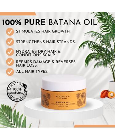 Batanaful Pure Batana Oil for Hair Growth Oil Body Oil for Dry Skin Scalp Oil for Dry Itchy Scalp Split Ends Repair Hair Loss Treatment for Women Men - 100 ml - Buy Online on GoSupps.com