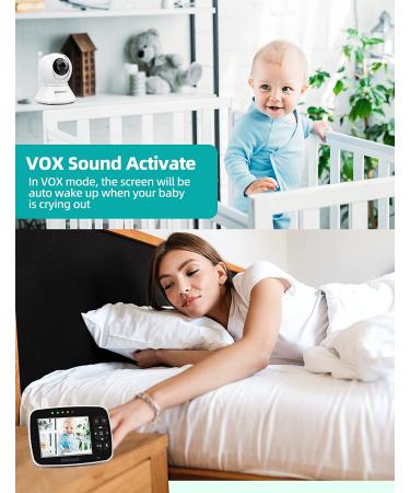 3.5 Inch Video Baby Monitor with Camera, Audio, Remote Control Pan & Tilt, Night Vision, Two-Way Audio - Long Range 960ft - Buy Online on GoSupps.com