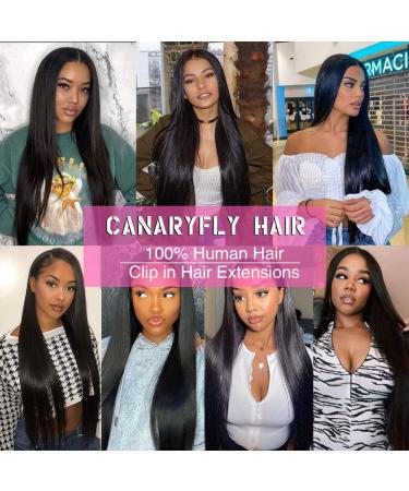 22 Inch Straight Human Hair Clip in Extensions for Black Women - 100% Unprocessed Brazilian Virgin Hair, Natural Black Color - 8Pcs, 18Clips, 120g - Buy Online on GoSupps.com