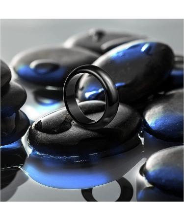5Pcs Hematite Magnetic Plain Band Rings for Anxiety Balance | Genuine Hematite Rings for Women Men | Break Negative Energy - Assorted Sizes 6-10 - Buy Online on GoSupps.com