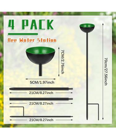 Lineshading 4 Pcs Bee Watering Station Butterfly Bee Water Catcher Cups Small Insects Bee Feeders for Outside Feeding and Watering Bees Colorful Metal Garden Stakes Garden Sculpture Decor 4 Colors - Buy Online on GoSupps.com