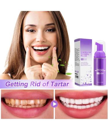 GFOUK Oral Crystal Cleansing Mousse - Tooth Mousse & Stain Removal Foam Purple Toothpaste for Whitening & Caries Prevention (2 Pieces) - Buy Online on GoSupps.com