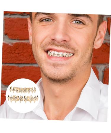 Gold Plated Grills Teeth With Star Diamond Design For Men Women Hip Hop Party Accessory Rapper Costume Prop For Events Parties - Buy Online on GoSupps.com