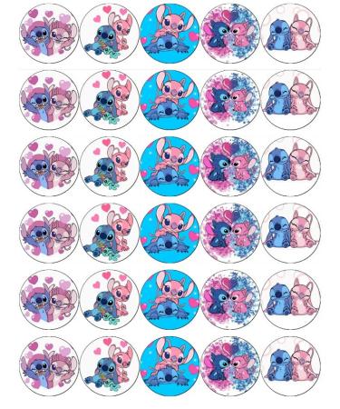 30 Stitch And Angel Cupcake Toppers Edible Wafer Paper Fairy Cake Toppers Birthday Cakes - Buy Online on GoSupps.com