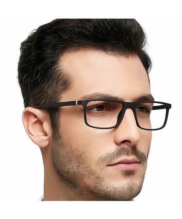 OCCI CHIARI Men's Blue Light Blocking Glasses Small Mens Glasses Spring Hinge (Black No Degree) A-black 0.0 x
