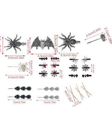 amangul Goth Bat/Spiders Hairpins Hot Girls Punk Duckbill Hair Clip Halloween Ponytail Bangs Hair Clip for Woman(12) - Buy Online on GoSupps.com