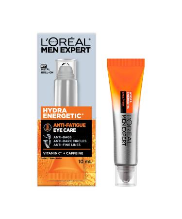 L'Or al Paris Men Expert Hydra Energetic Anti-Fatigue Roll-On Eye Care with Vitamin C & Caffeine Eye Cream for Men 10ml Eye Roll On 10ml