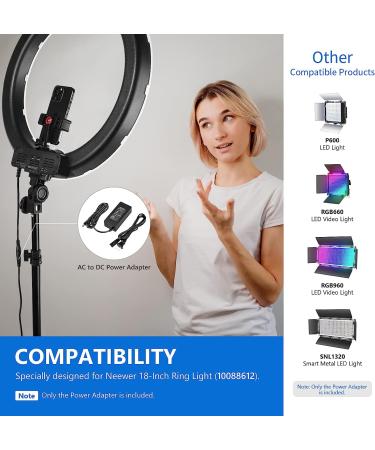 Neewer Photography AC to DC Power Adapter for Photo Studio Ring Light - 15V 4.8A Output - Buy Online on GoSupps.com