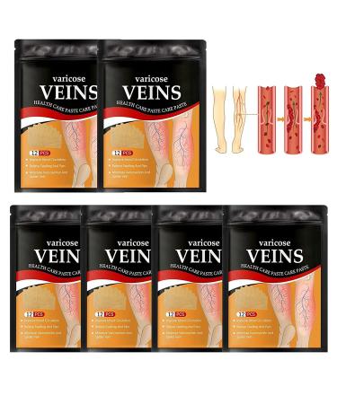 Mandurs 72Pcs Varicose Veins Patch VeinHealth Varicose Veins Treatment Patch Varicose Veins Remover for Legs Spider Vein Treatment Improve Blood Circulation Soothing Leg Edema Nerve Pain (72pcs)
