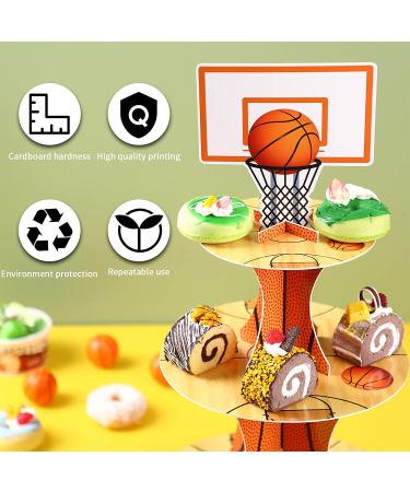 3-Tier Basketball Theme Party Cupcake Stand | Teenagers Sports Birthday Decorations - Buy Online on GoSupps.com
