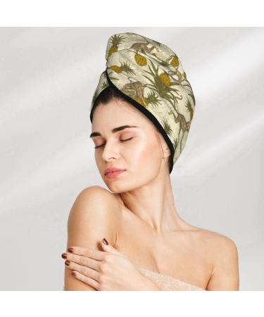 Shop Hair Towel Wrap & Turban for Quick Drying - Monkey & Pineapple Design - Buy Online on GoSupps.com
