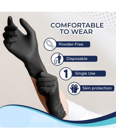 Concentric Nitrile Exam Gloves - Case of 1000, Medium, Black, Powder-Free, Latex-Free, Disposable - Medical Grade for Facility, Lab, Food, Beauty - Waterproof 4 Mil Synthetic Rubber Gloves (Pack of 1000) - Buy Online on GoSupps.com
