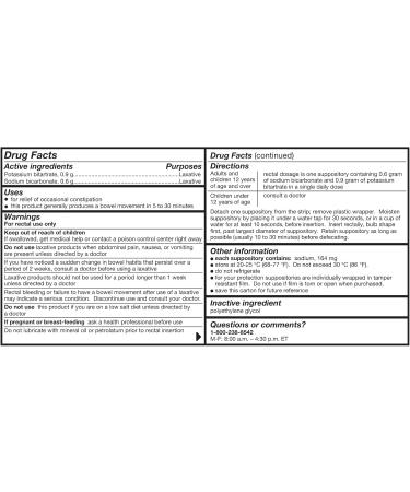 Beutlich CEO-Two Laxative Suppositories (6 ct. Box 1.00) 1 Count (Pack of 1) 1.0 - Buy Online on GoSupps.com