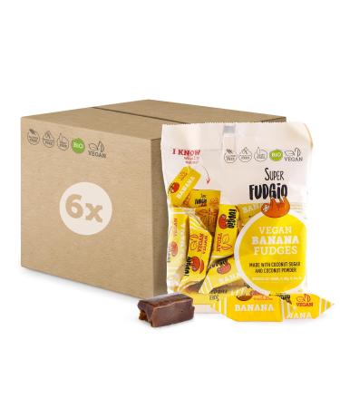 Super fudgio organic candies - banana - vegan and gluten -free - Organic caramel candies without palm oil - with organic coconut milk and coconut sugar |6x150g multipack |Banana banana 1 piece (6 Pack)