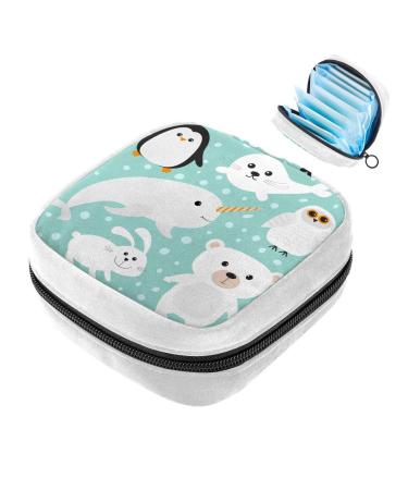 GIAPB Sanitary Napkin Storage Bag Period Bag Tampon Bag Makeup Bag Pad Pouch Animal Unicorn Bear Color1056