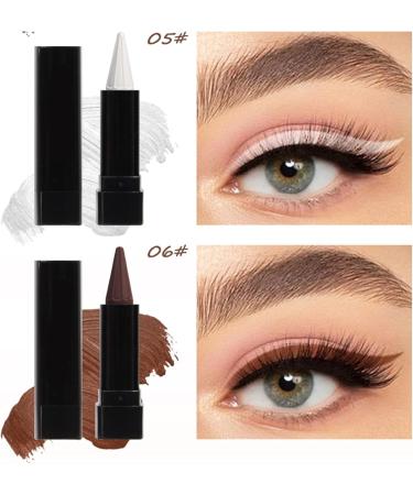 Waterproof Eyeliner Pencil6Colors Natural Long Lasting HighlighterNatural Sweatproof Eye Pencil for Women Youth Older Women Halloween Dating Stage Performance Holiday Party - Buy Online on GoSupps.com