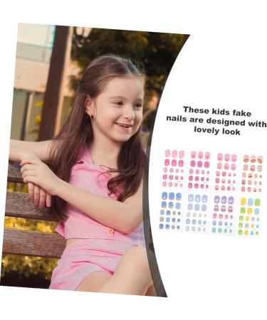 MERRYHAPY 8 Sheets Children's Nail Stickers Fake False Nails Stick on Nails Stick Nails Cute Press on Nails False Nail Tips Nail Art Stickers Nail Stickers for Press Ons - Buy Online on GoSupps.com