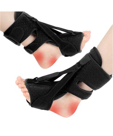 Plantar Fasciitis Night Splint Adjustable Ankle Brace Foot Drop Orthotic Brace for Plantar Fasciitis Arch Foot Pain Achilles Tendonitis (Black)