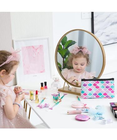 Mermaid Makeup Brush Set with Cosmetic Bag - 13 PC Beauty Tools and Sequins Case - Buy Online on GoSupps.com
