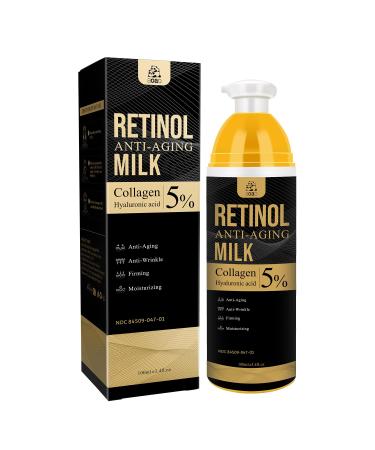 Retinol Anti-Aging Cream for Face with Collagen&Hyaluronic Acid,Smooths Wrinkles & Fine Lines, Gentle Skin Serum, Facial Moisturizer Serum.3.4fl.oz