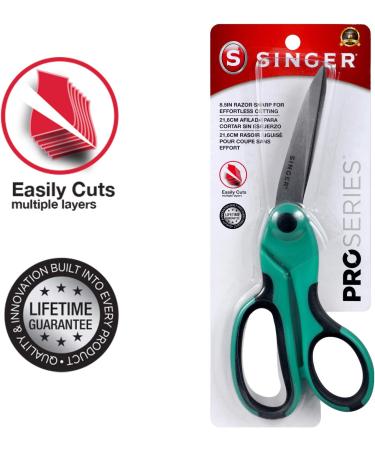 SINGER 00561 ProSeries 8-1/2-Inch Heavy Duty Bent Sewing Scissors - Teal - Buy Online on GoSupps.com