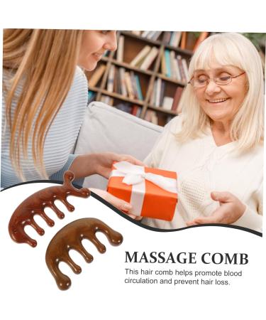 LALAFINA 2pi ces Peigne De Massage Bois Peigne Dents Larges Massage Du Chevelu Portable Pour Cheveux Boucl s - Buy Online on GoSupps.com