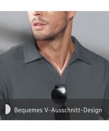 HMIYA Men's Polo Shirt - Short Sleeve Breathable Golf T-Shirt Quick Drying 5XL - Light Gray - International Shipping Available - Buy Online on GoSupps.com