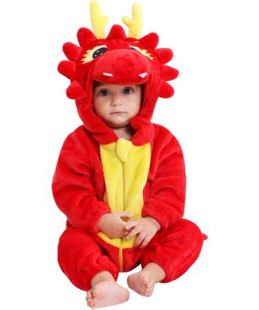 COOKY.D Unisex Winter Hooded Romper Jumpsuit for Babies 2-36 Months - Dragon Design - Buy Online on GoSupps.com