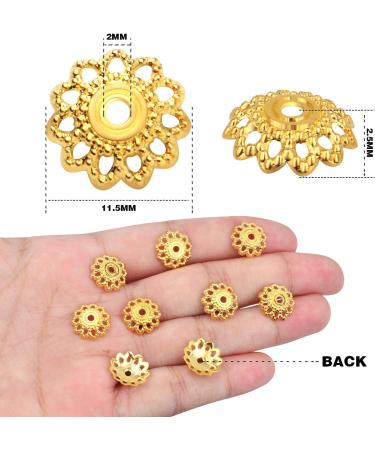 200 Pcs 11.5mm Antique Golden Flower Bead Caps - DIY Jewelry Making Supplies - Buy Online on GoSupps.com