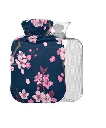 Cherry Hot Water Bottle with Cover 1L Small Hot Water Bag for Pain Relief Back Pain Heat and Cold Therapy BPA Free