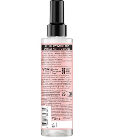 Schwarzkopf GLISS- Express Detangling Milk SOS Lengths & Ends Anti-Split Ends Protects Up to 230 C Detangles & Seals Split Ends Normal Care 200 ml - Buy Online on GoSupps.com
