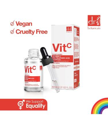 Dr BOTANICALS Anti Aging Facial Serum With 3% Vitamin C & 1% Polyglutamic Acid Complex | Hydration Wrinkle Reduction and Youthful Radiance in One Bottle | Luxury Anti-Aging Skincare - Buy Online on GoSupps.com