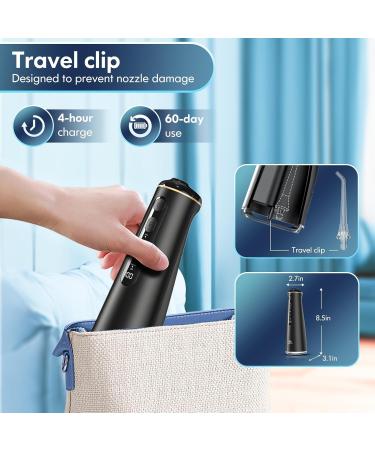 Water Flosser for Teeth - Cordless Oral Irrigator Portable Dental Cleaner with 8 Modes 7 Jets 300ml Tank Rechargeable - Ideal for Braces (Black - Buy Online on GoSupps.com