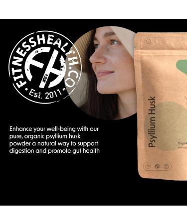 Psyllium Husk Powder 100g - Premium Quality Vegan Fibre Supplement - Gluten Free Plantago Ovata Powder - High Nutritional Value - Prebiotic Digestion Support - Buy Online on GoSupps.com