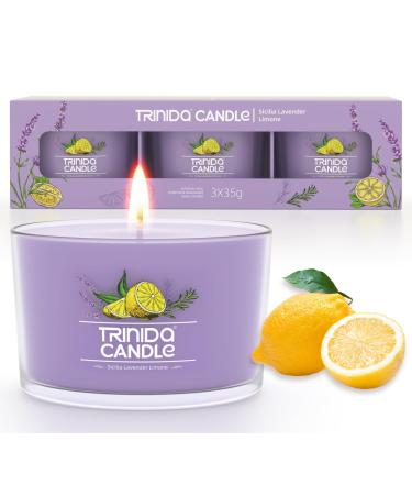 TRINIDa Candles Gifts for Women 17 Variants Scented Candles Birthrday Gifts for Her Sicilia Limone Lavender Candle Gift Set (Retro Garden Collection) Purple - Sicilia Lavender Limone