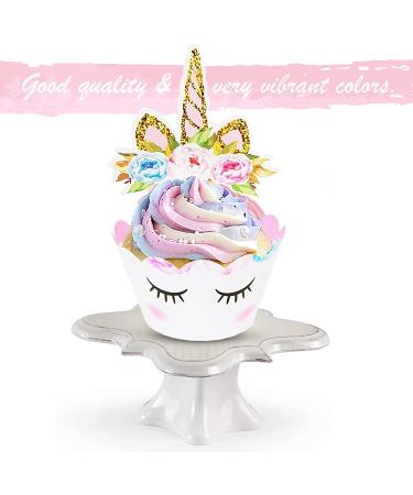 Unicorn Cupcake Toppers and Wrappers Decorations (30 of Each) - Reversible Rainbow Cup Cake Liners with Unicorn Topper  Cute Decorating Supplies for Girl Birthday Party - Buy Online on GoSupps.com